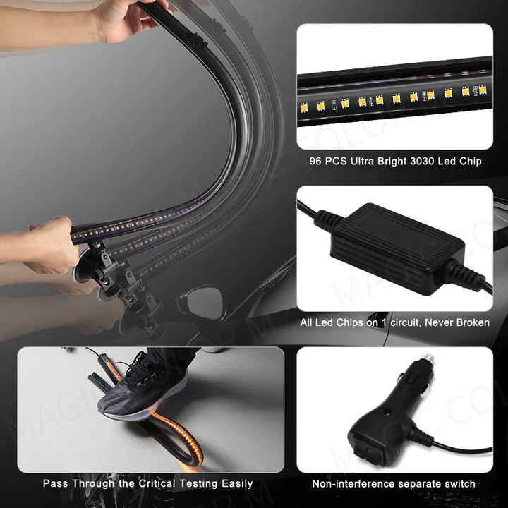 BowLift | 96 LED Strobe Light Bar – Veyra – (Car Emergency Warning)