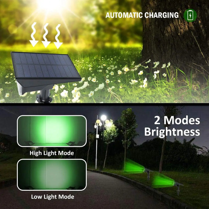BowLift | Solar Garden Spotlight LumiRay Set 4 | IP65 Waterproof | Automatic Twilight Sensor | LED Landscape Lighting