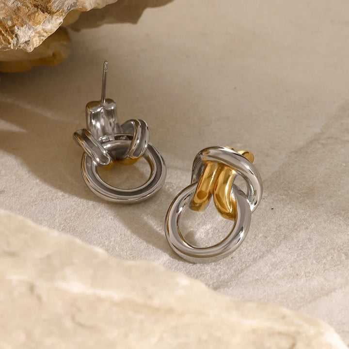 BowLift | Two Tone Ring Knot Earrings