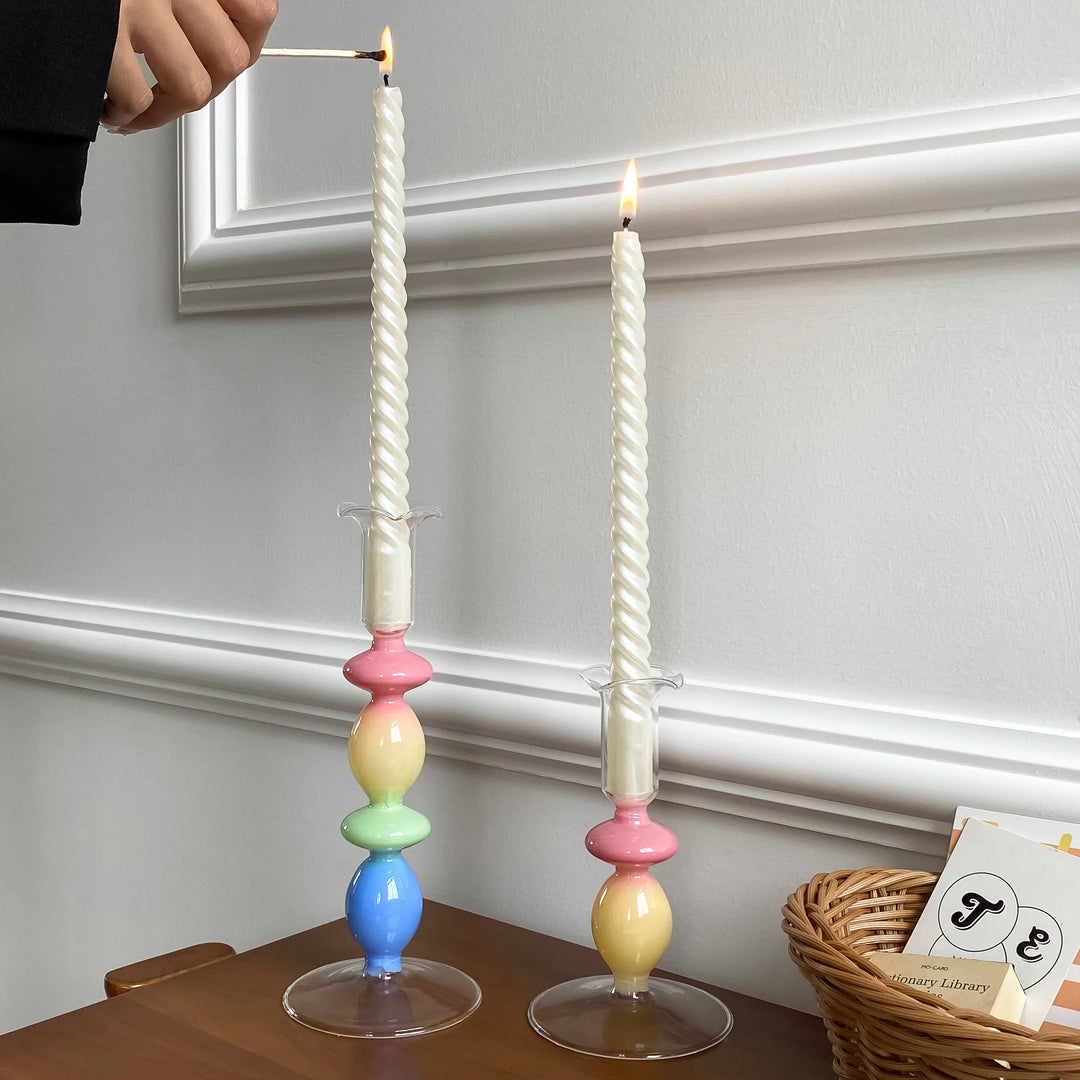 Rainbow Gradient Glass Candle Holder | Bowlift