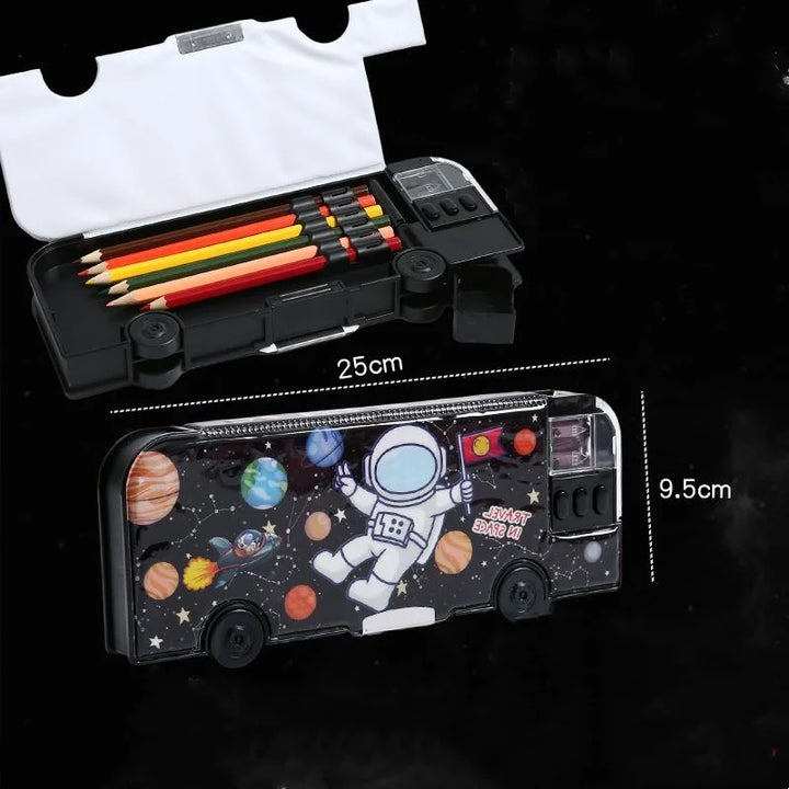 BowLift | Cartoon Bus Multifunctional Kids Stationery Pencil Box