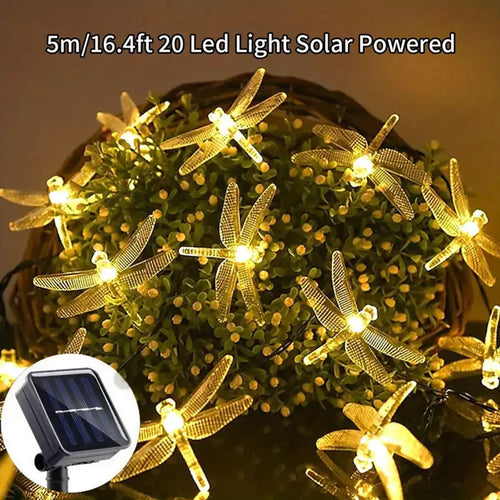 BowLift | Solithia Dragonfly Light String | Solar | 8 Modes | IP65 Weatherproof | 5m 20 LEDs