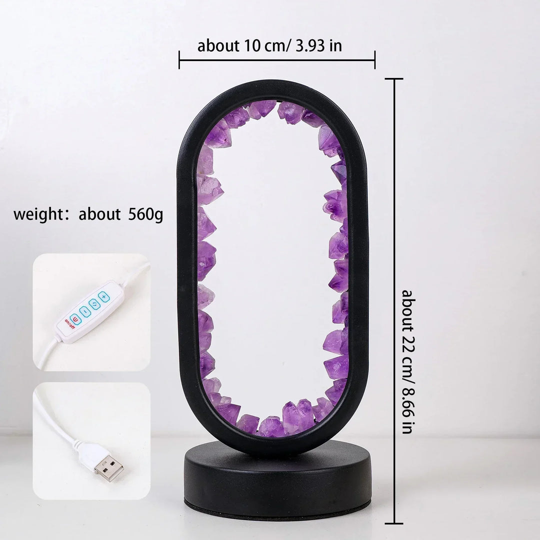 BowLift | AuraStone | Natural Calming Amethyst Serenity Lamp