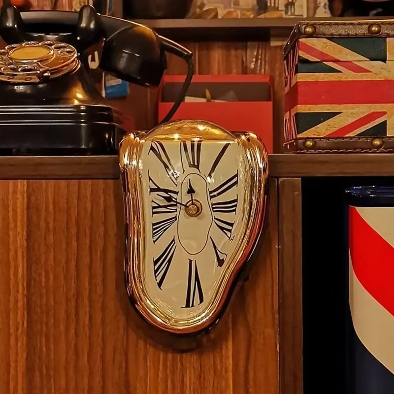 BowLift | Surreal Melting Wall Clock – Distorted Dali-Inspired Timepiece for Home & Garden