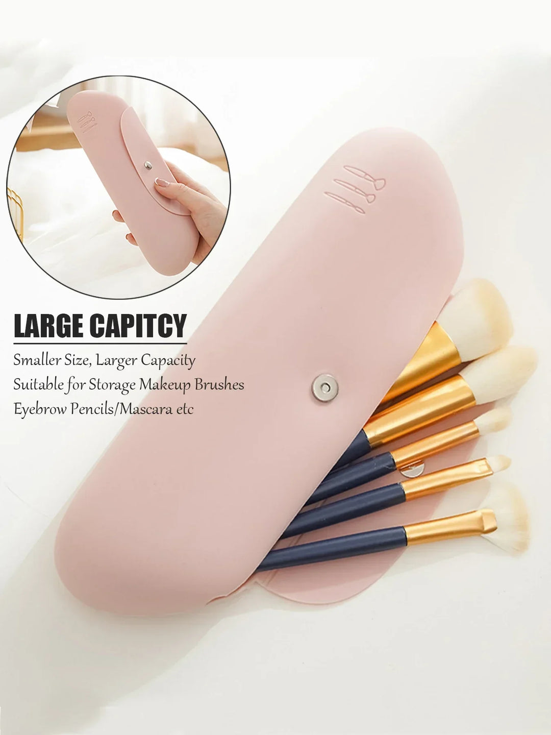 BowLift | SiliCare Cosmetic Bag | Waterproof & Practical | With Magnetic Closure | Soft Silicone