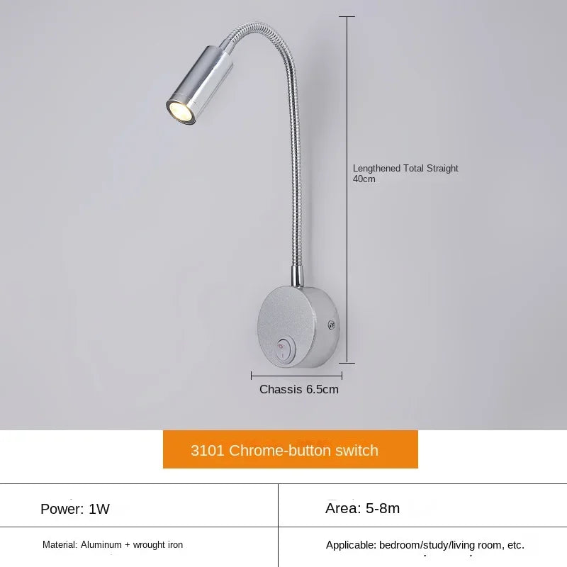 BowLift | Versatile LED Wall Lamp: Modern, Flexible, Perfect for Reading in Bed