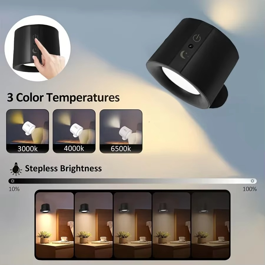 BowLift | LED Wall Lamp - Rechargeable, Magnetic & Dual-Sided Lighting for Indoor Use