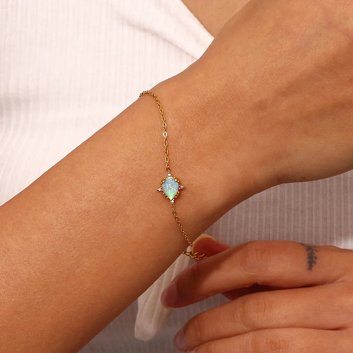 BowLift | Dainty Iridescent Opal Necklace, Bracelet, Earrings