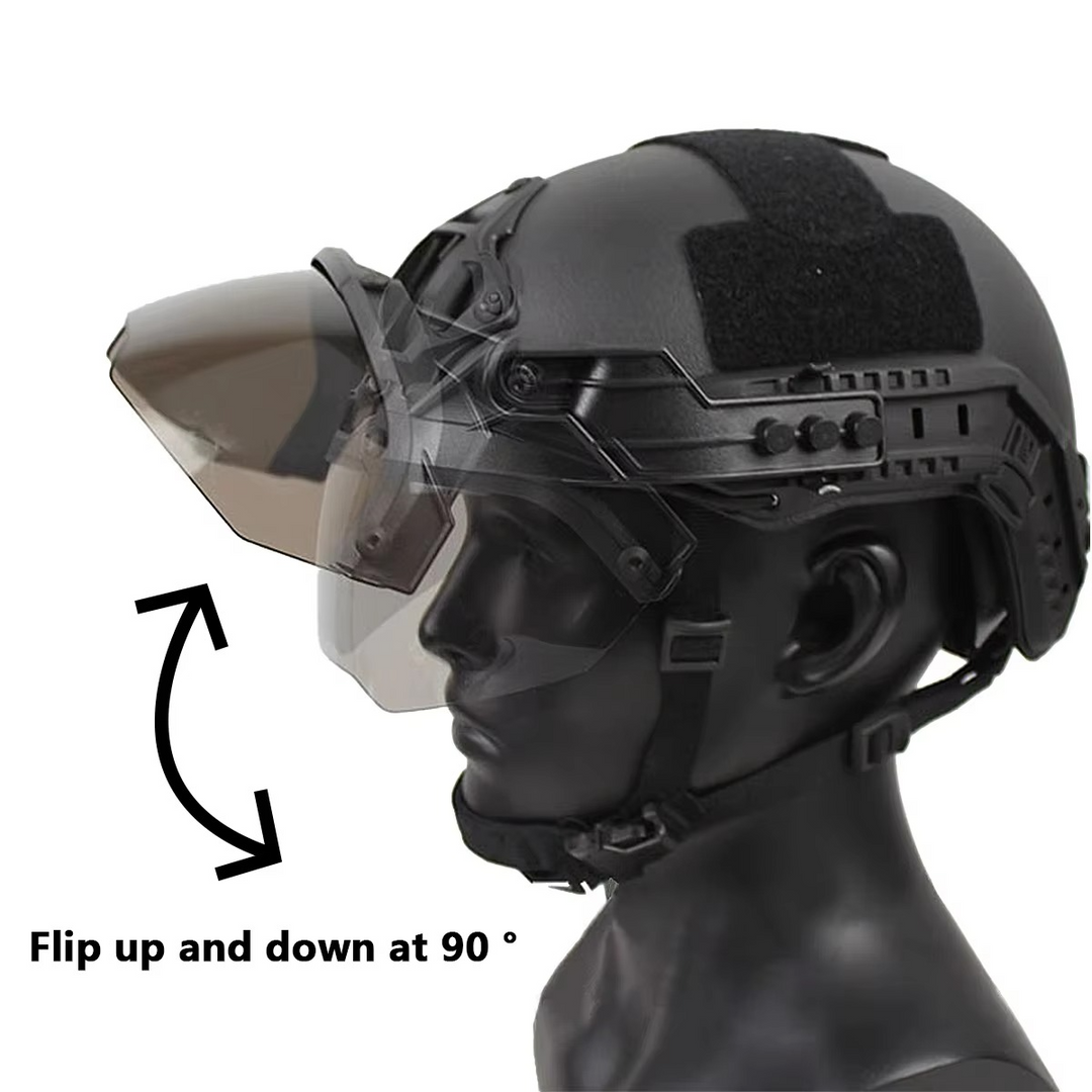 BowLift | Adjustable Tactical Helmet with Anti-Fog Detachable Goggles