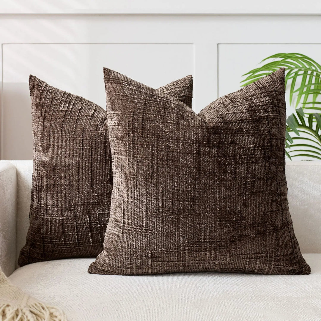 BowLift | Chenille Cushion with Bamboo Texture in Solid Color for Sofa and Bedroom