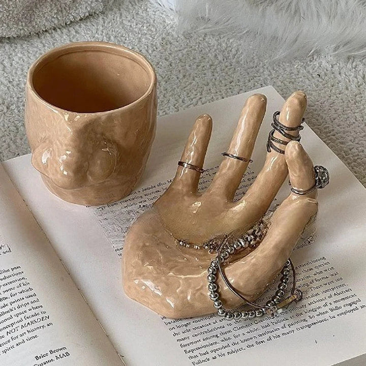 BowLift | Artistic Hand Grip Base Unique Coffee Mug