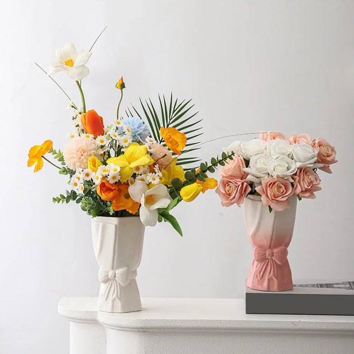 BowLift | Ribbon Bow Ceramic Tabletop Flower Vase