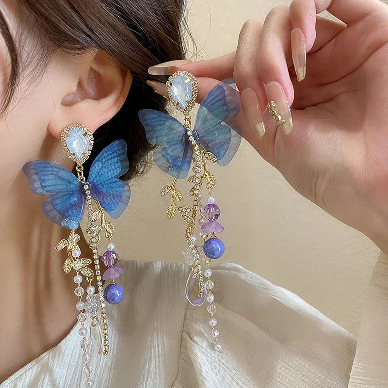 BowLift | Black Hollow Butterfly Dangle Earrings