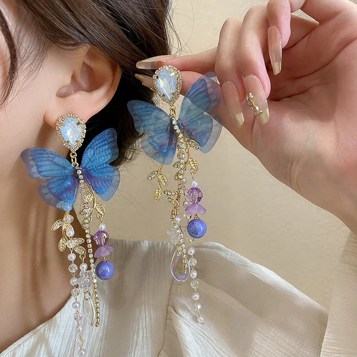 BowLift | Black Hollow Butterfly Dangle Earrings