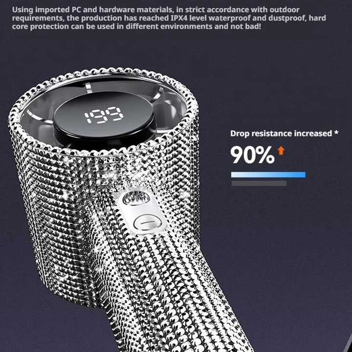 BowLift | Diamond-Embellished Portable Fan with 199 Speed Settings and Type-C Recharge