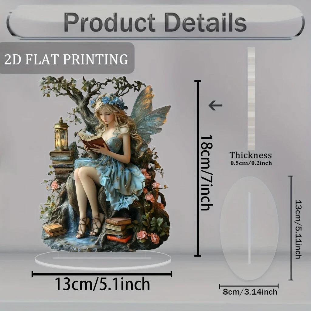 BowLift | Celestia Acrylic Table Decoration Angel | Fairy Tale Stand | 18 cm | Gift & Photo Prop
