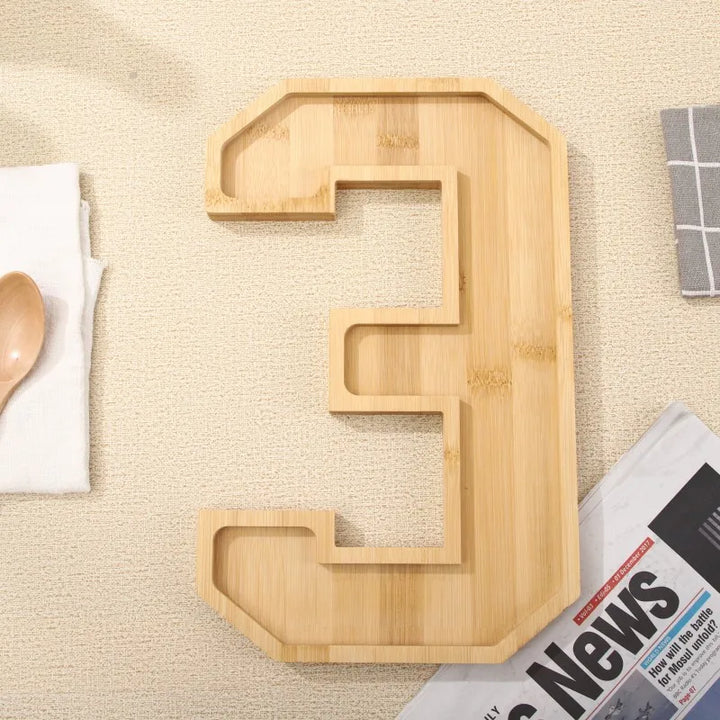 BowLift | Wooden Numbers Serving Tray