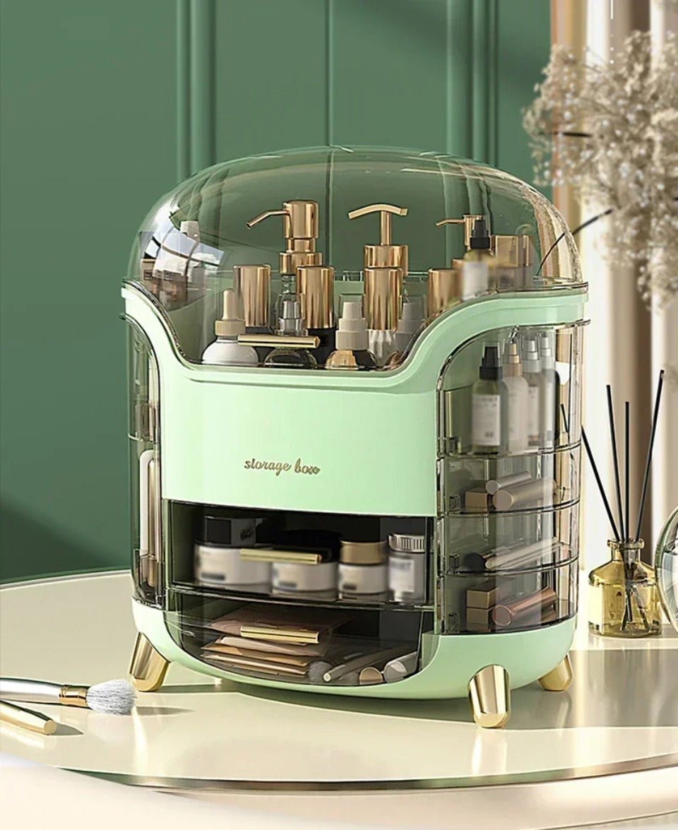 BowLift | Luxury Transparent Makeup Organizer with Sliding Doors and Drawers
