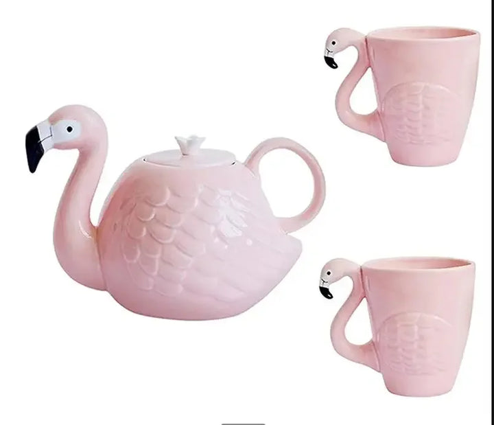 BowLift | Pink Flamingo Ceramic Tea Set