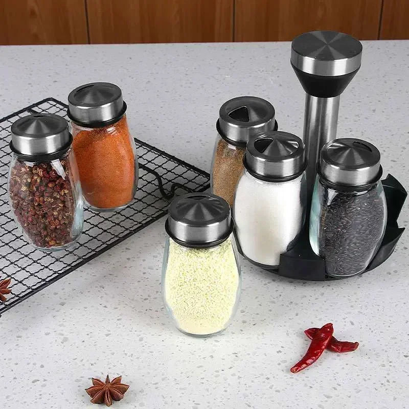 BowLift | Rotating Glass Spice Storage Set