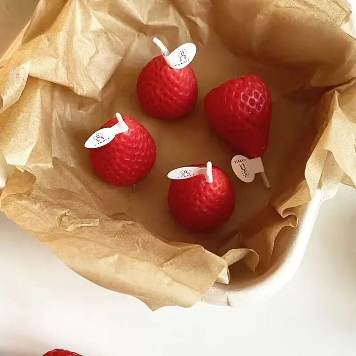 BowLift | Charming Strawberry Soy Wax Scented Candles - Aromatherapy & Decorative