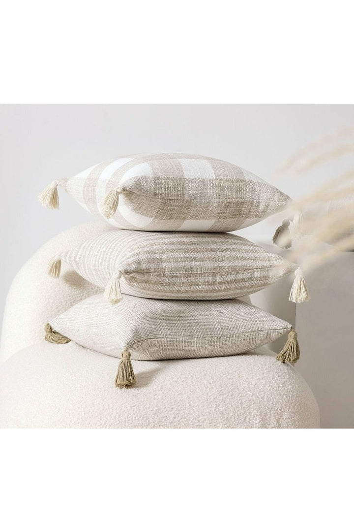 White Tassel Pillow Cover | Bowlift