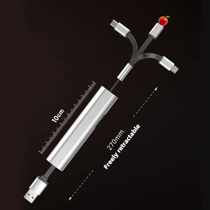 BowLift | 3in1 Metal Anti-Scratch Fast USB Smart Charging Cable
