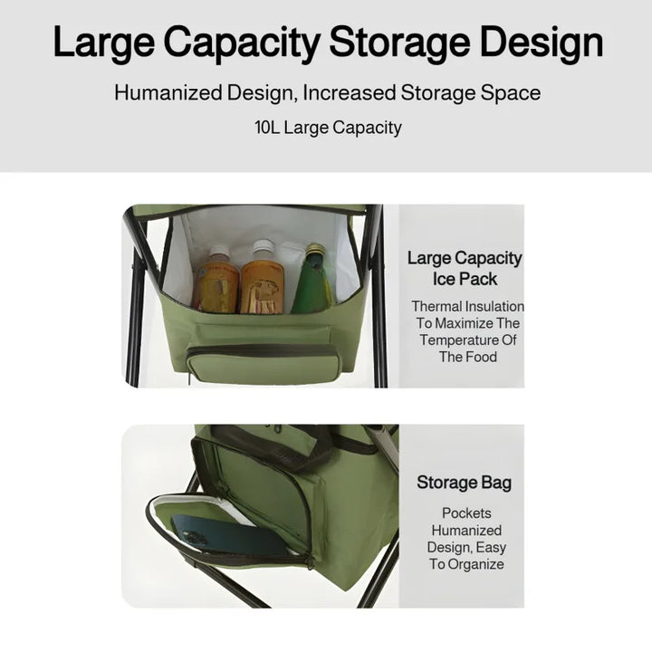 BowLift | Built-in Cooling Bag Portable Folding Outdoor Stool