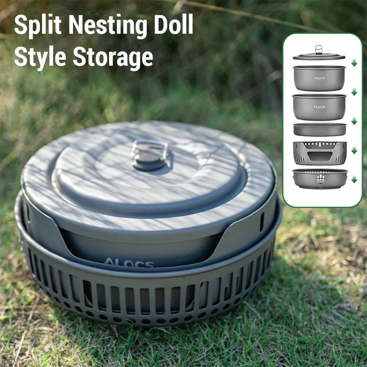 BowLift | Portable Outdoor Cookware Set – Lightweight Camping Cooking Gear with Windshield
