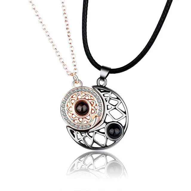 BowLift | I Love You Magnetic Projection Couple Necklace Set