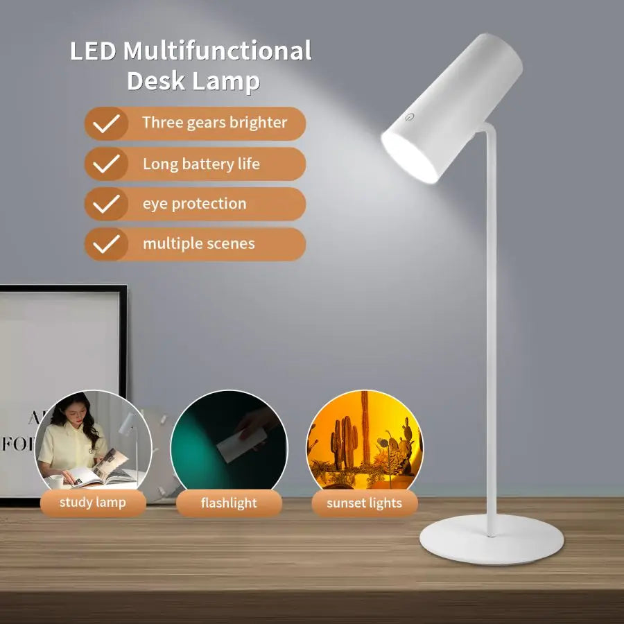 BowLift | Lumora LED table lamp with touch dimming | Eye-friendly & rechargeable | USB-C | 2000 mAh battery | For desk, bedside table & decor