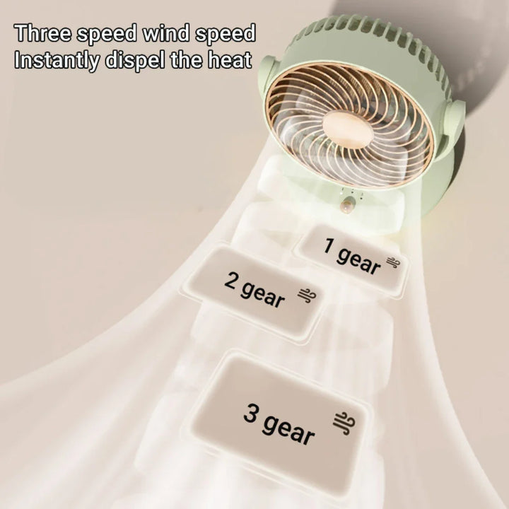 BowLift | BreezeLoop Table Fan with 360° Rotation | USB Fan with 3 Speeds & Battery | Quiet & Compact | For Office, Bedroom & Home