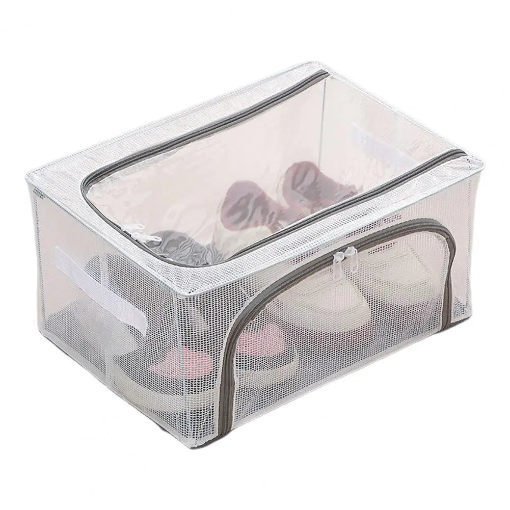 Foldable Stackable Shoe Storage Organizer, Clear Design