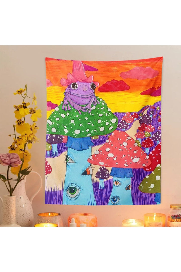 Frogs World Psychotropic Tapestry | Bowlift