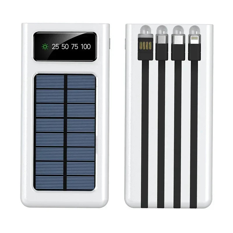 BowLift | PowerCharge Solar Power Bank | 4-in-1 cable system | Fast charging & LED flashlight