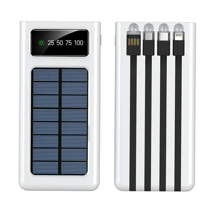 BowLift | PowerCharge Solar Power Bank | 4-in-1 cable system | Fast charging & LED flashlight