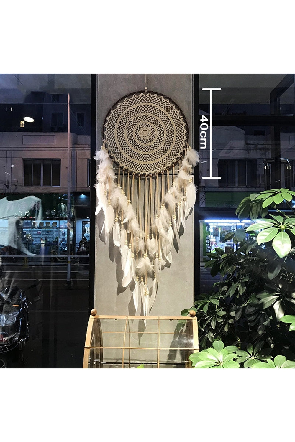Large Decorative Dreamcatcher with Organic Material Design