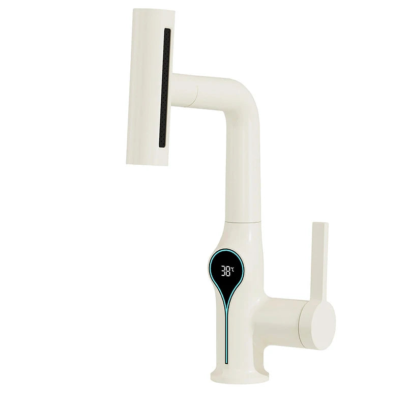 BowLift | Faucet with Waterfall Jet Temperature Display and Adjustable Sprayer