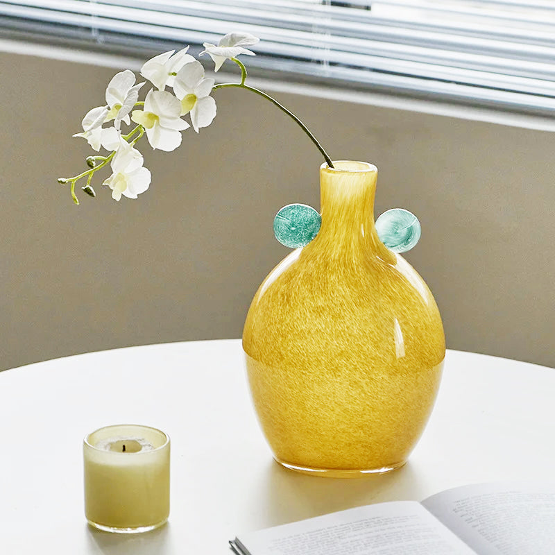 Coloured Globe Handled Glass Jar Vase Collection | Bowlift
