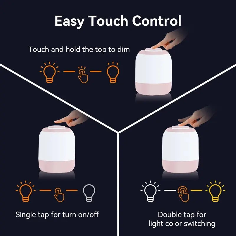 BowLift | LUMINA TOUCH LED Table Lamp | Portable & Dimmable | Touch Control | For Bedroom & Children's Room