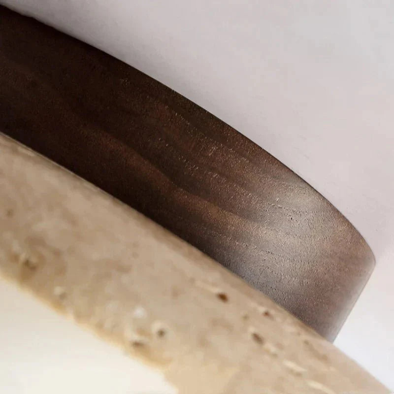 BowLift | Travertine ceiling light - Refined elegance - Soft light - Unique design