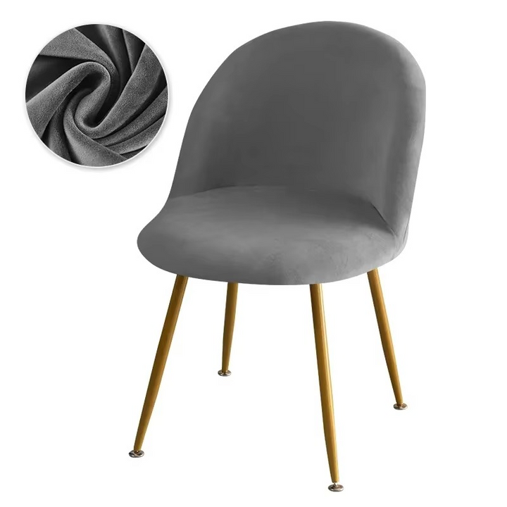 BowLift | Elastic Velvet Chair Covers - Stretch Low Back Slipcovers for Dining and Makeup Chairs