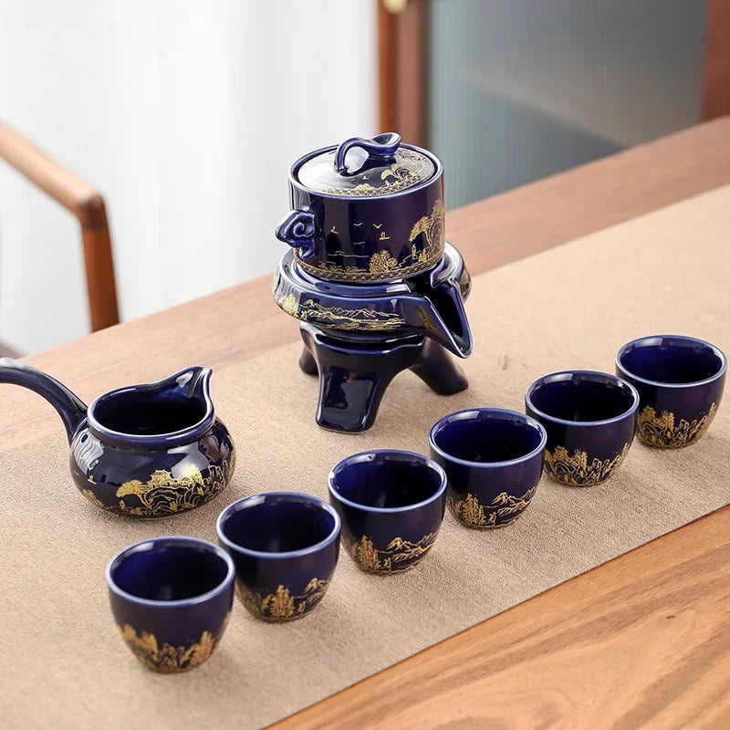 BowLift | Royal Golden Porcelain Dragon Flow Tea Set
