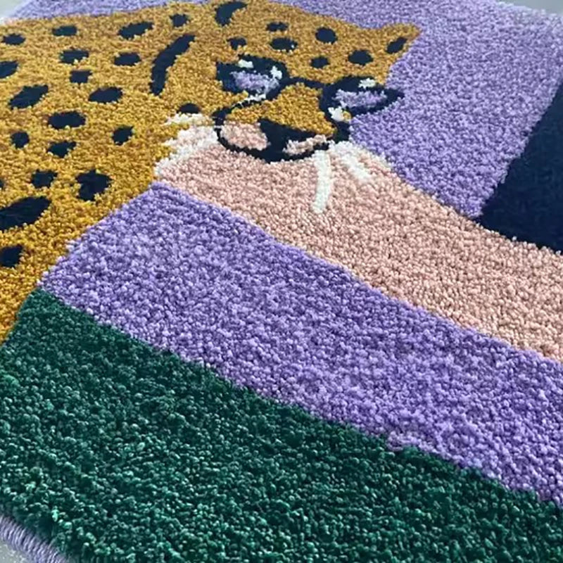 Leopard Under the Moon Colourful Bath Mat | Bowlift
