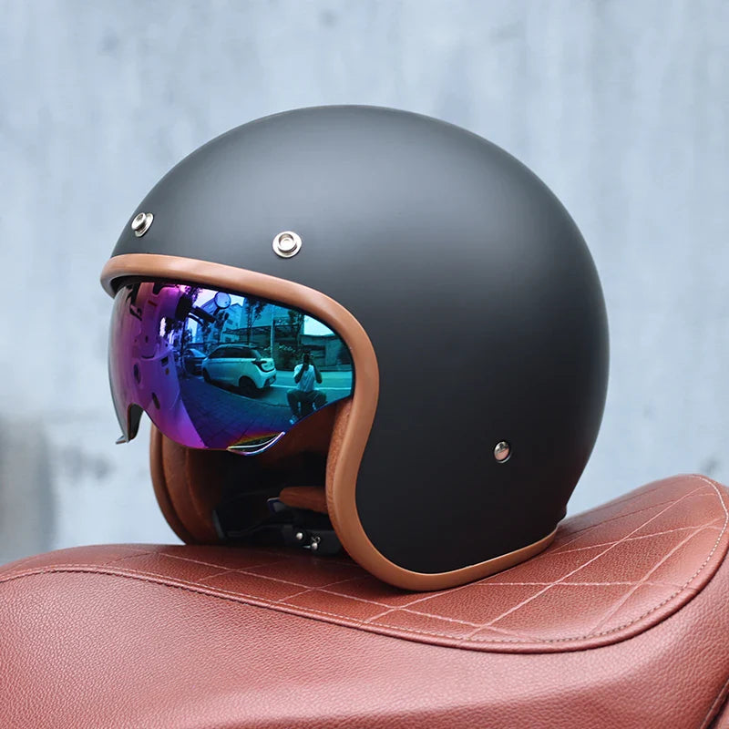 BowLift | Retro Motorcycle Helmet 3/4 Open Face – Valor