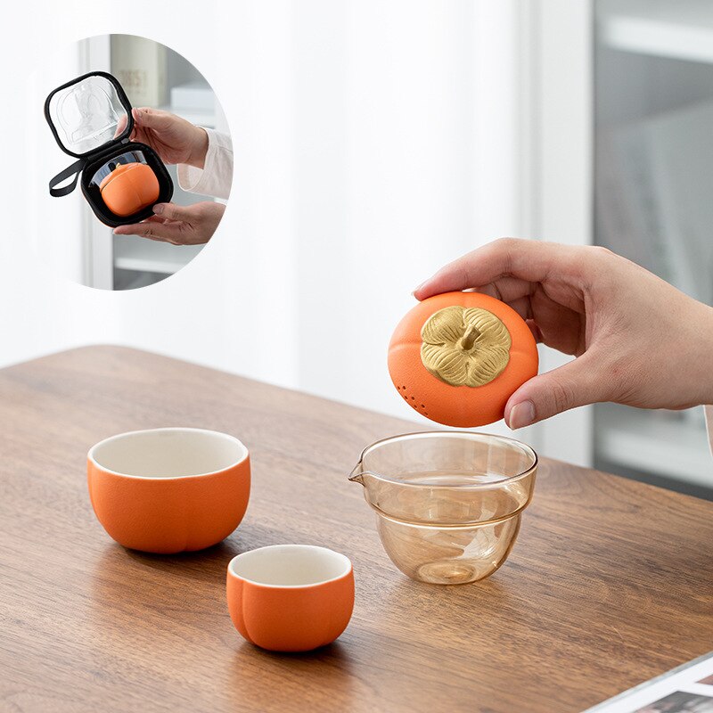 BowLift | Mini Pumpkin Ceramic Teapot Set