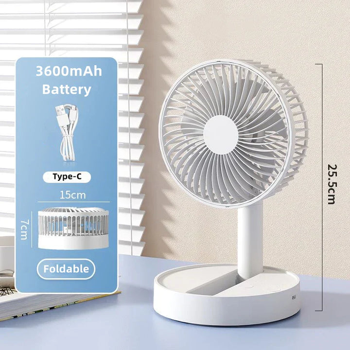 BowLift | Breezio Folding Fan | 4 Speeds & Timer | Portable & USB | 90° Tilt