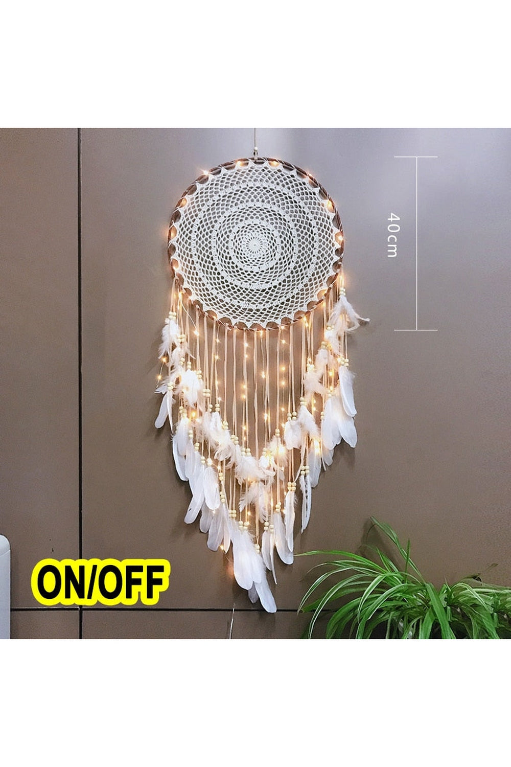 Large Decorative Dreamcatcher with Organic Material Design