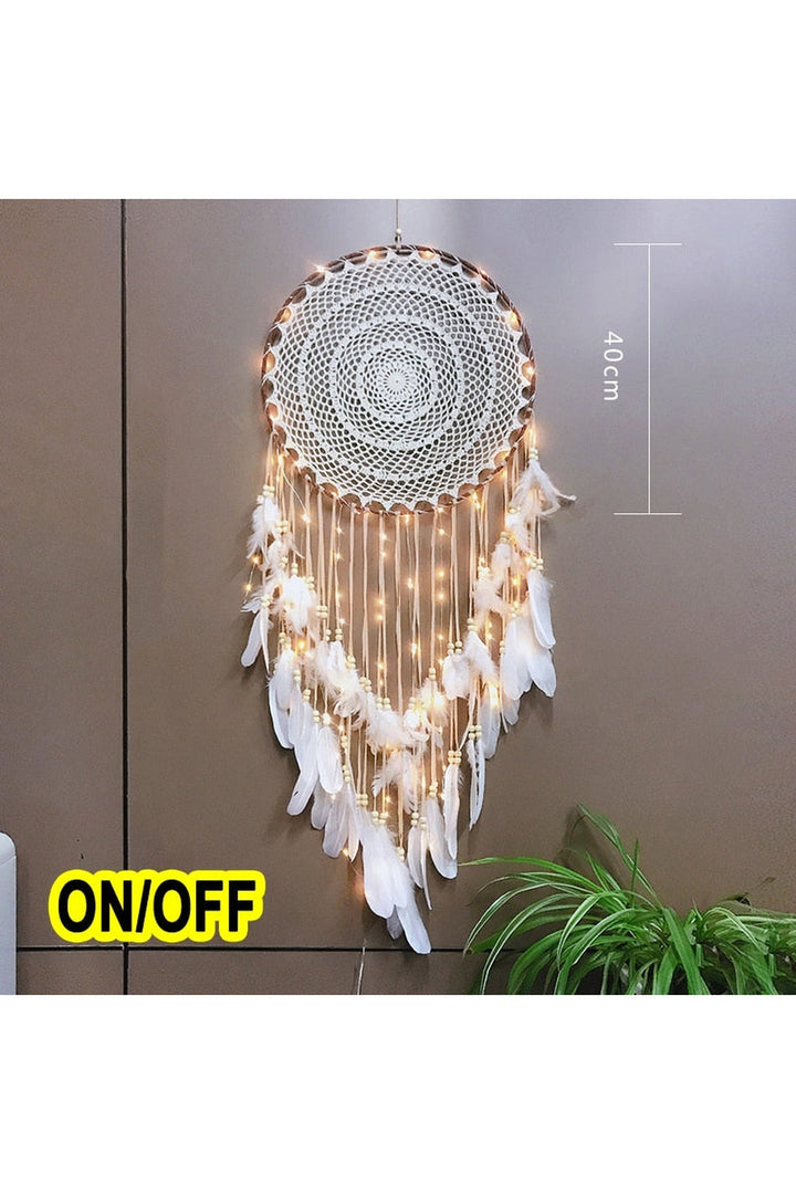Large Decorative Dreamcatcher with Organic Material Design