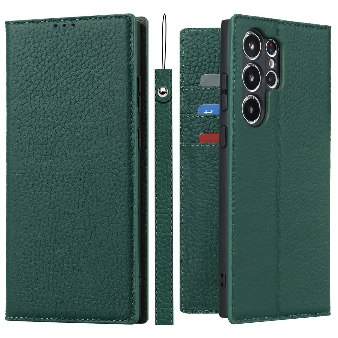 genuine leather wallet case for Samsung Galaxy S23 Ultra Bowlift
